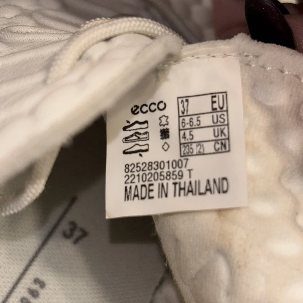 Ecco Womens Therap Sneakers 6-6.5 White Comfort‎ Texture Lace-Up Athletic Shoes
